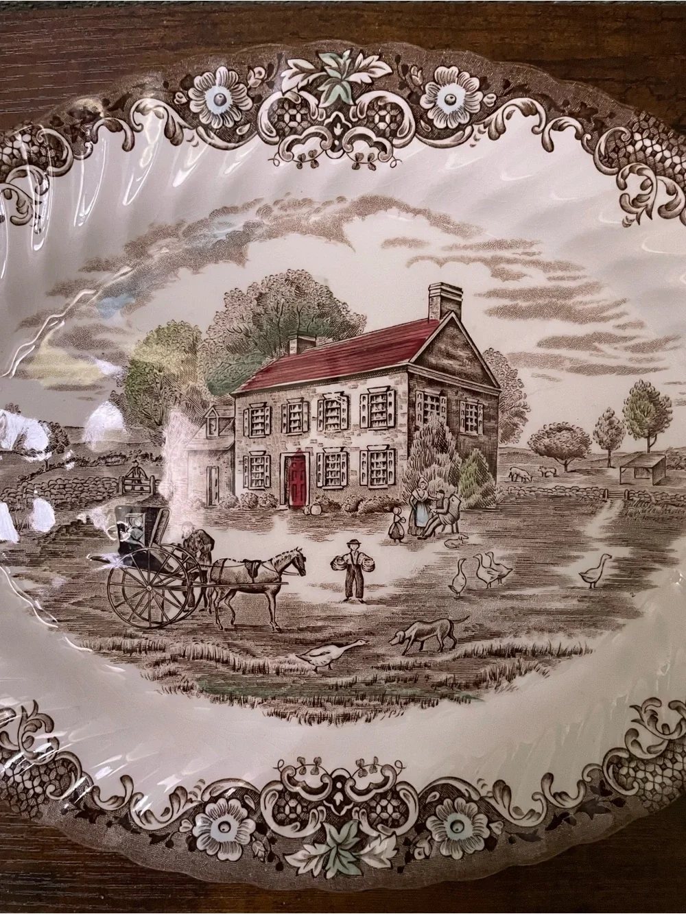 Johnson Brothers Heritage Hall Pennsylvania Fieldstone Oval Serving Platter 12
